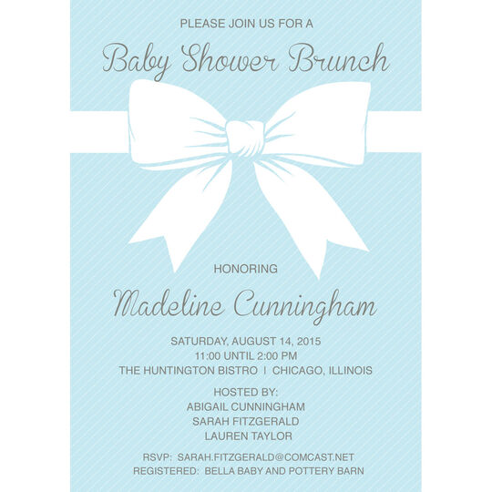 Sweet Baby Shower Bow Invitations